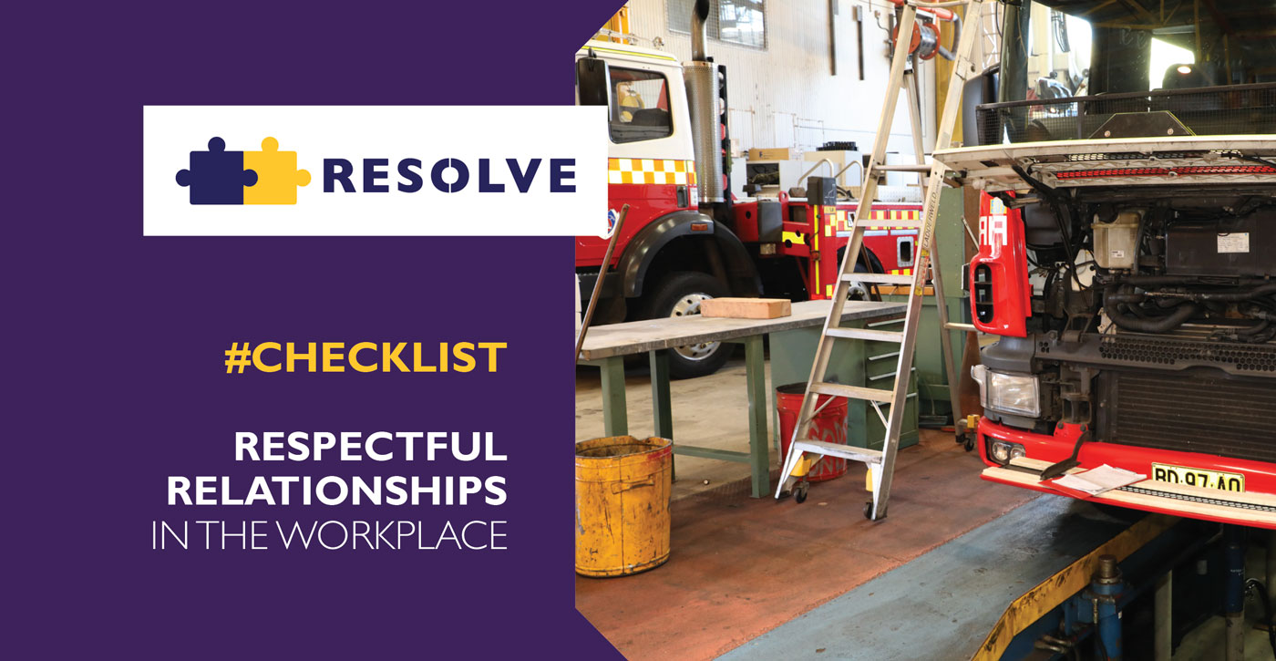 Guide to Respectful Relationships Checklist Facilitation and Training in the Workplace - Resolve Advisors